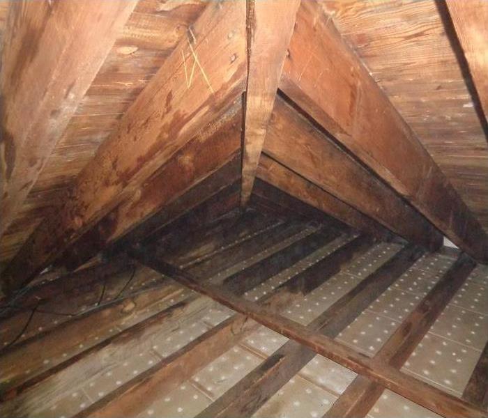 Clean attic wood framing